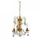 Dolls House Real Crystal Chandelier 3 Arm Gold Finish Miniature 12v Lighting