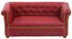 Dolls House Red Leather Chesterfield Sofa Settee Jbm Miniature Living Room