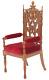 Dolls House Red Walnut Jacobean Arm Chair Jbm Miniature Dining Room Furniture