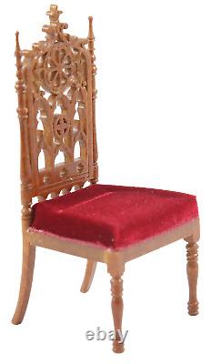 Dolls House Red Walnut Jacobean Side Chair JBM Miniature Dining Room Furniture