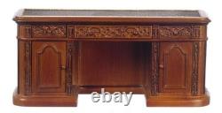 Dolls House Resolute Desk Victorian Walnut Platinum Miniature Study Furniture