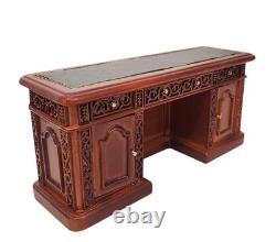 Dolls House Resolute Desk Victorian Walnut Platinum Miniature Study Furniture