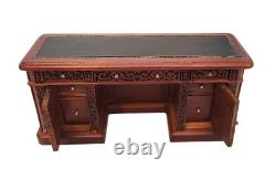 Dolls House Resolute Desk Victorian Walnut Platinum Miniature Study Furniture