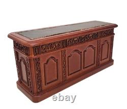 Dolls House Resolute Desk Victorian Walnut Platinum Miniature Study Furniture