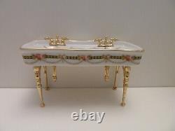 Dolls House Reutter Victorian Rose Double Sink Miniature 112th Scale Bathroom