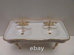 Dolls House Reutter Victorian Rose Double Sink Miniature 112th Scale Bathroom