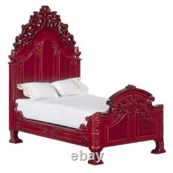 Dolls House Ri Mauldie Bed Ornate Mahogany Victorian Bedroom Furniture Miniature