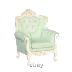 Dolls House Rococo Armchair White & Green JBM Miniature Living Room Furniture