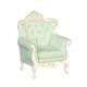 Dolls House Rococo Armchair White & Green Jbm Miniature Living Room Furniture