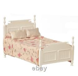 Dolls House Romantic White Single Bed JBM Miniature 112 Scale Bedroom Furniture