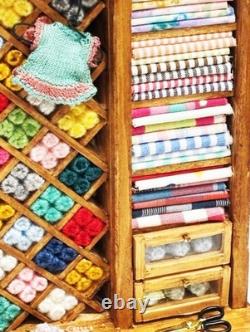 Dolls House Sewing Haberdashery Filled Wood Unit 112 Scale Miniature T1 tumdee