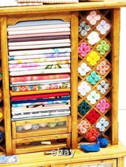 Dolls House Sewing Haberdashery Filled Wood Unit 112 Scale Miniature T5 tumdee