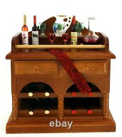 Dolls House Small Drinks Bar Cabinet Dresser Miniature Reutter Dining Furniture