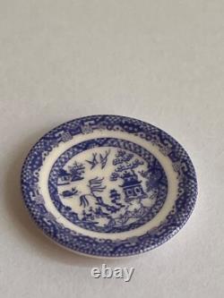 Dolls House Stokesay Ware Miniature 1 of 2 Blue Willow Side Plate