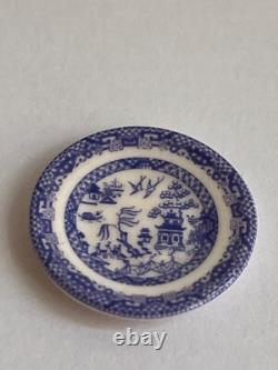 Dolls House Stokesay Ware Miniature 1 of 2 Blue Willow Side Plate