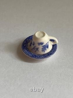 Dolls House Stokesay Ware Miniature Blue Willow Teacup & Saucer