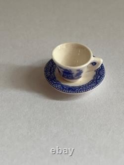 Dolls House Stokesay Ware Miniature Blue Willow Teacup & Saucer