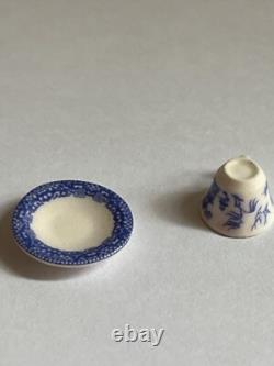 Dolls House Stokesay Ware Miniature Blue Willow Teacup & Saucer
