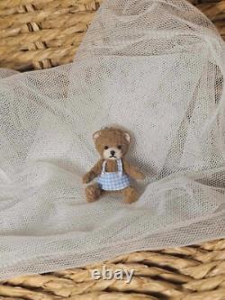 Dolls House Tiny Teddy OOAK Miniature Hand Sculpted Handmade Toy