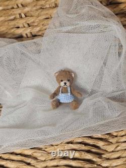 Dolls House Tiny Teddy OOAK Miniature Hand Sculpted Handmade Toy