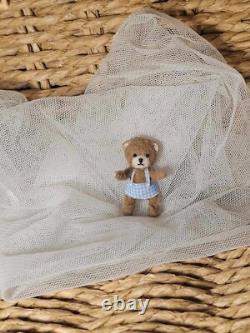 Dolls House Tiny Teddy OOAK Miniature Hand Sculpted Handmade Toy