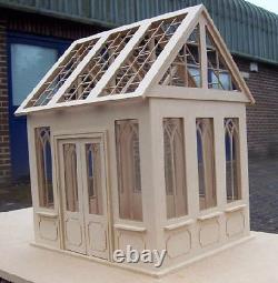 Dolls House Unglazed Conservatory Natural Finish MDF Kit Miniature 112 tumdee
