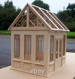Dolls House Unglazed Conservatory Natural Finish MDF Kit Miniature 112 tumdee