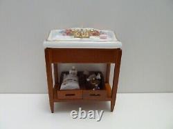 Dolls House Vanity Sink Dresden Rose Miniature 112th Scale Reutter Bathroom