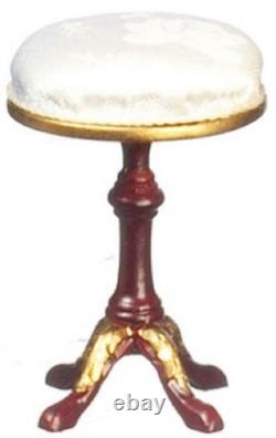 Dolls House Victorian Dressing Stool Mahogany JBM Miniature Bedroom Furniture