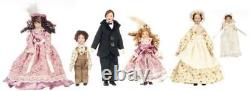 Dolls House Victorian Family of 6 People Miniature 112 Porcelain Figures