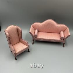 Dolls House Vintage 112 Sofa & Arm Chair UK Artisan Arlettes Miniatures