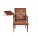 Dolls House Walnut Armchair With Writing Table Jbm Miniature Furniture