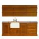 Dolls House Walnut Belfast Sink Unit And Wall Shelf Jbm Kitchen Furniture 112