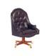 Dolls House Walnut & Brown Resolute Desk Chair Miniature Office Study Furniture