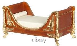 Dolls House Walnut Ferdinand II Single Sleigh Bed JBM Miniature Furniture 112