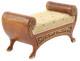 Dolls House Walnut Gold French Sleigh Stool Bench Jbm Miniature Furniture