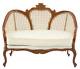 Dolls House Walnut Louis Xv Cane Sofa Settee Miniature Jbm Living Room Furniture