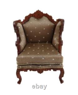 Dolls House Walnut Louis XV Parlour Chair Miniature JBM Living Room Furniture