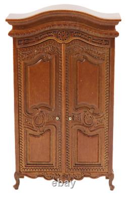 Dolls House Walnut Louis XV Provencal Wardrobe Miniature JBM Bedroom Furniture