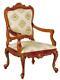 Dolls House Walnut Louis Xv Rococo Armchair Miniature Jbm Living Room Furniture