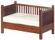 Dolls House Walnut Mission Settee With Slats Jbm Miniature Living Room Furniture