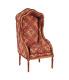 Dolls House Walnut & Red Medieval Porter Chair Jbm Miniature Hall Furniture