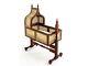 Dolls House Walnut Rocking Cradle Jacobean Cane Jbm Miniature Nursery Furniture