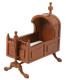 Dolls House Walnut Tudor Rocking Cradle Cot Crib Jbm Miniature Nursery Furniture