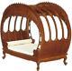 Dolls House Walnut Victorian Chippendale Double Bed Jbm Miniature Furniture
