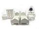 Dolls House White Bedroom Furniture Set Miniature With Twin Single Beds 112
