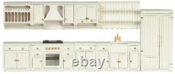Dolls House White Complete Kitchen Set 124 Half Inch JBM Miniature Furniture