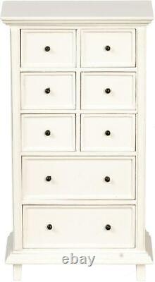 Dolls House White Country Chest of Drawers JBM Miniature Bedroom Furniture 112