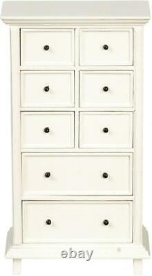 Dolls House White Country Chest of Drawers JBM Miniature Bedroom Furniture 112