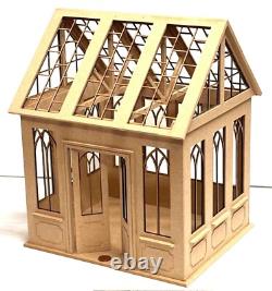 Dolls House Wooden Conservatory Assembled Unglazed 112th Miniature Tumdee